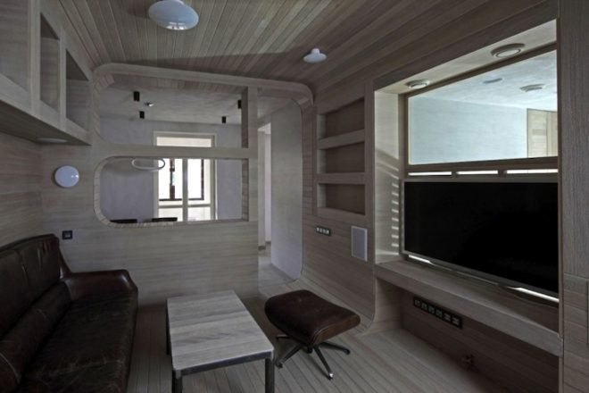 Peter Kostelov, natural light, daylighting, oak tube, Russia, Moscow, natural materials, timber, green design, sustainable design, green renovation, sustainable renovation