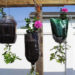 bottle planters, recycled bottle planters, hanging planters, diy planters, how to make a bottle planter, soda bottle planter, recycled materials, green gardening, eco gardening