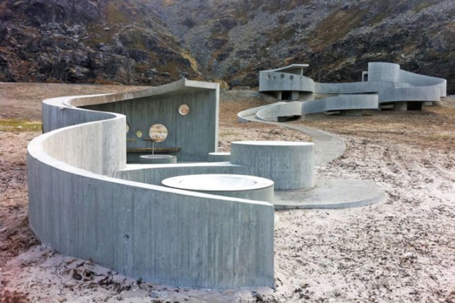 green design, eco design, sustainable design, Norway, Havoysund Tourist Route, Reiulf Ramstad Architects, Arctic ocean, open air concrete pathway