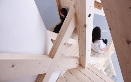 Worapong Manupipatpong, Shelter of Nostalgia, Politics of Me, Bangkok, Thailand, tree house, indoor treehouse, green design, sustainable design, temporary design, eco-design, recyclable materials, minimalist design