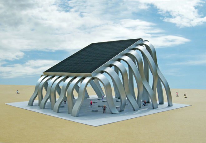 green design, eco design, sustainable design, Michael Jantzen, Solar Eclipse Pavilion, solar energy, LED Screen, sun controlled LED display, public sculpture, public art, solar powered art