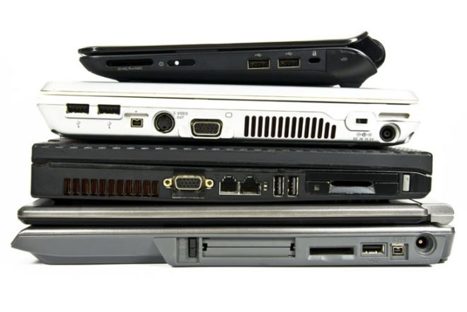 laptops, laptop computers, notebooks, notebook computers, pile of computers, refurbished computers, recycled computers