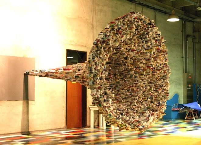 South Korea, NYC, Yun-Woo Choi, recycled art, recycled materials, green design, sustainable design, eco-design, eco-art, sustainable art, sculpture, 3-D, physics, science