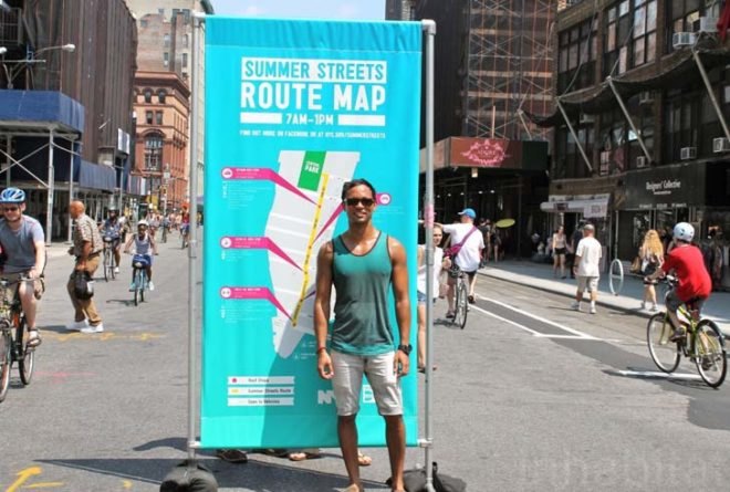 summer streets nyc, summer streets manhattan, manhattan, fitness, healthy recreation, sustainable transportation, biking, running, roller blading, New York City Department of Transportation