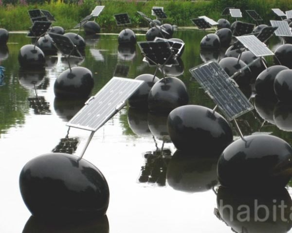 Alex Vermeulen, SOH19 States of Nature, floating eggs, floating solar panels, energy self-sufficient, Eindhoven, Buddha, Natuurkunst Foundation, University of Technology, Art, energy efficiency, Solar Power, Renewable Energy