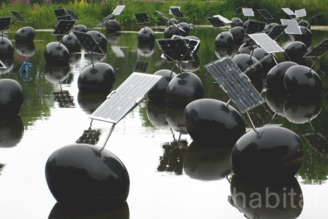 Alex Vermeulen, SOH19 States of Nature, floating eggs, floating solar panels, energy self-sufficient, Eindhoven, Buddha, Natuurkunst Foundation, University of Technology, Art, energy efficiency, Solar Power, Renewable Energy