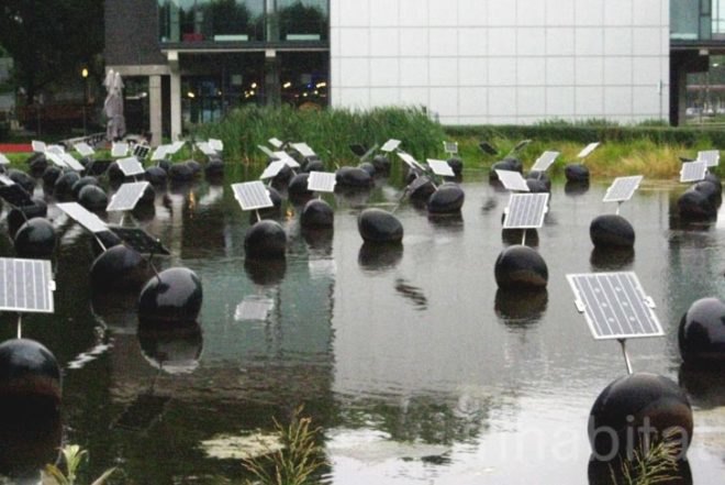 Alex Vermeulen, SOH19 States of Nature, floating eggs, floating solar panels, energy self-sufficient, Eindhoven, Buddha, Natuurkunst Foundation, University of Technology, Art, energy efficiency, Solar Power, Renewable Energy