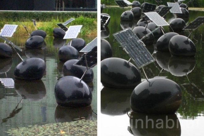 Alex Vermeulen, SOH19 States of Nature, floating eggs, floating solar panels, energy self-sufficient, Eindhoven, Buddha, Natuurkunst Foundation, University of Technology, Art, energy efficiency, Solar Power, Renewable Energy