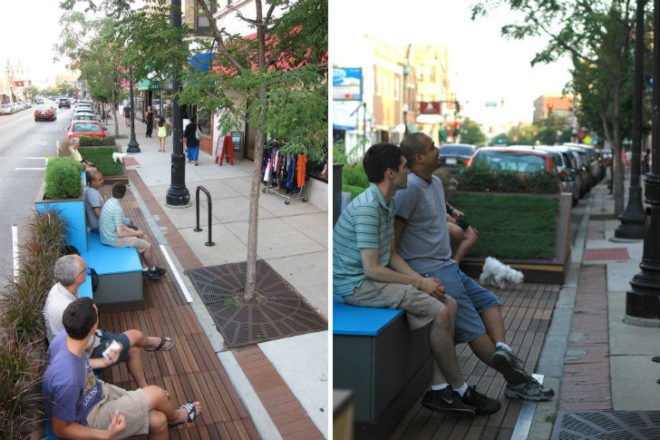 Andersonville Parklet, Moss Design, parklet, chicago, studio murmur, eco-andersonville, anderson development corporation, people space