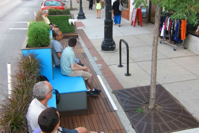 Andersonville Parklet, Moss Design, parklet, chicago, studio murmur, eco-andersonville, anderson development corporation, people space