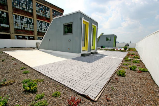 Avant Garage, Postgreen Homes, philadelphia, urban infill, eco townhome, leed platinum, green home, green roof