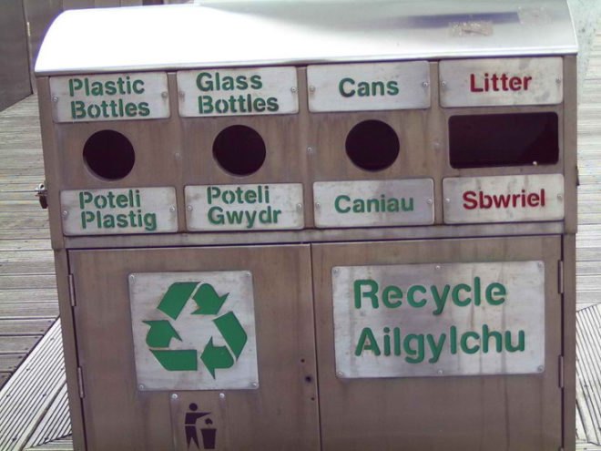 Recycling, Sorting Bin, Plastic Bottles, Glass Bottles, Aluminum Cans