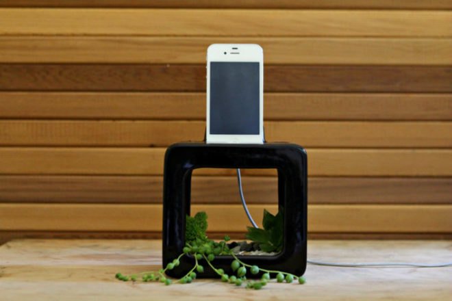Bloombox, iPhone Station, acoustic amplifier, speakers, amplifier, planter, gardening, green product
