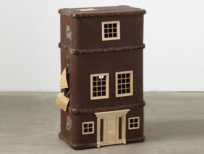 green design, eco design, sustainable design, recycle art, eco art, upcycled suitcases, Bo Christian Larsson, found objects, recycled sculptures
