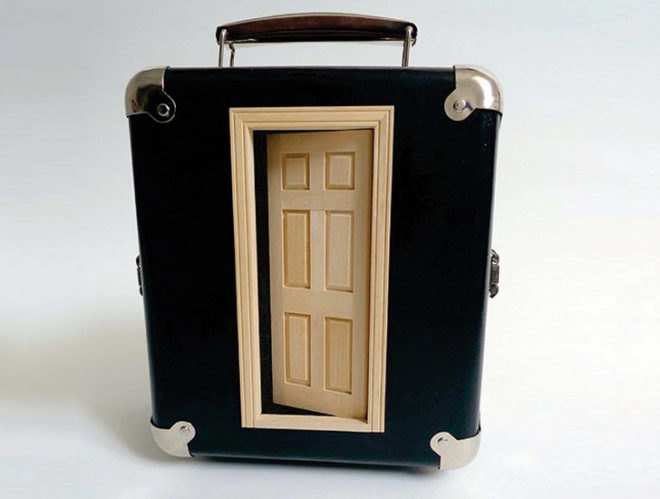 green design, eco design, sustainable design, recycle art, eco art, upcycled suitcases, Bo Christian Larsson, found objects, recycled sculptures