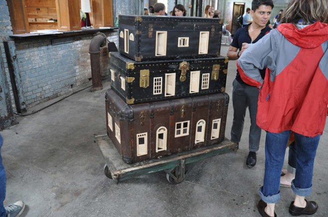green design, eco design, sustainable design, recycle art, eco art, upcycled suitcases, Bo Christian Larsson, found objects, recycled sculptures