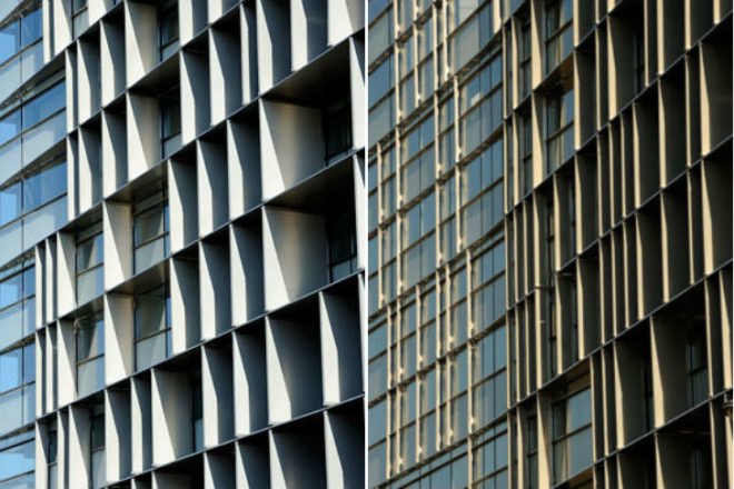 CMA-CGM Headquarters ,Nabil Gholam Architects, high performance facade, beirut, eco office, green office building,