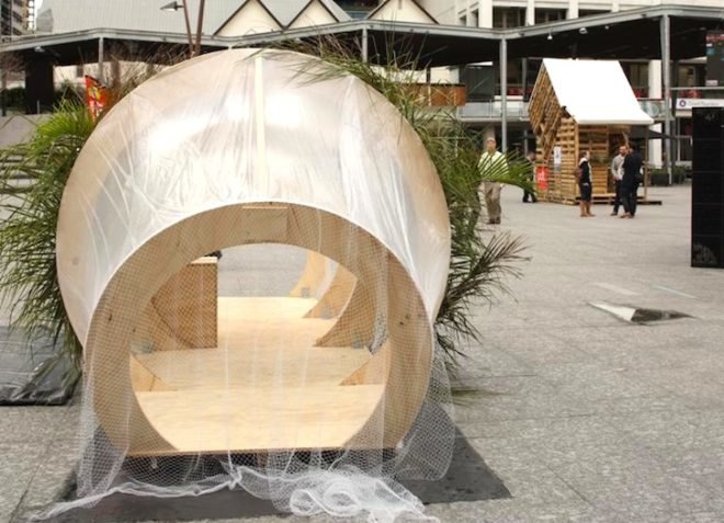 Woods Bagot, Cocoon, natural disasters, disaster relief, timber, flatpacked construction, design, green design, sustainable design, eco-design, temporary design,