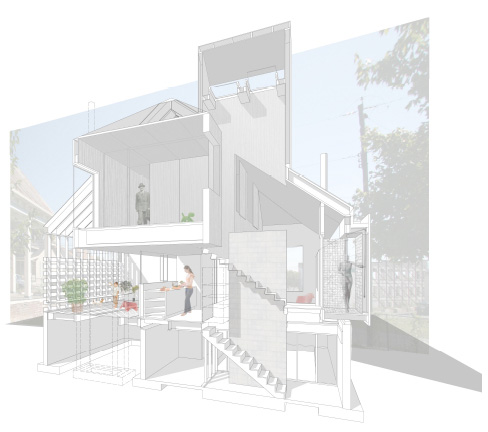 National AIA Award, Small Project Award, Ghost Houses, Knoxville, Tennessee, Curb, Downtown, Renovation, Rebuild