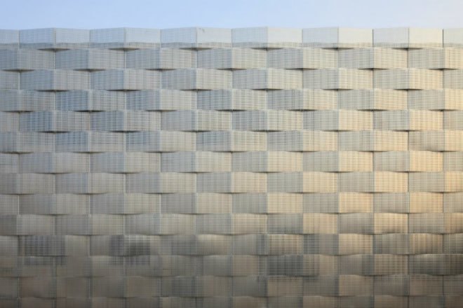 Edogawa Garage Club, Junichi Ito, tokyo, green renovation, metal shade screen, perforated metal facade,