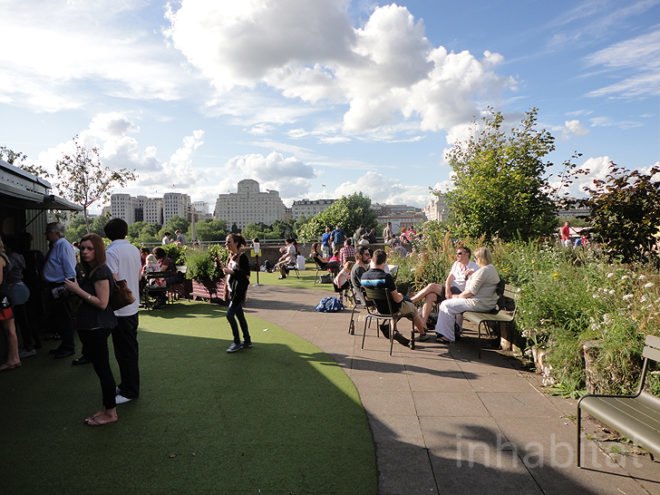 green design, eco design, sustainable design, Southbank London, River Thames, Queen Elizabeth Hall Roof Garden, Eden project, Jane Knight, roof garden, public park, edible roof, Southbank Centre, public park