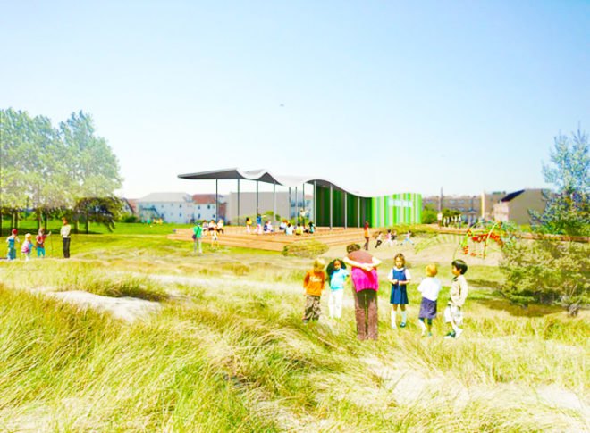 Outdoor classroom, comfort station, pavilion 30, Rockaway Park, New York City