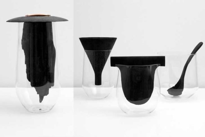 Formafantasma, Confrontations, Weil Am Rhein, Vitra Design Museum, Massimo Lunardon, Doris Wicki, Luisa Zanzani, Francesco Zorzi, charcoal, deforestation, CO2 emissions, Design Academy of Eindhoven, Green Products, Water Issues
