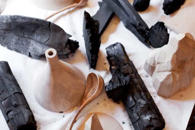 Formafantasma, Confrontations, Weil Am Rhein, Vitra Design Museum, Massimo Lunardon, Doris Wicki, Luisa Zanzani, Francesco Zorzi, charcoal, deforestation, CO2 emissions, Design Academy of Eindhoven, Green Products, Water Issues
