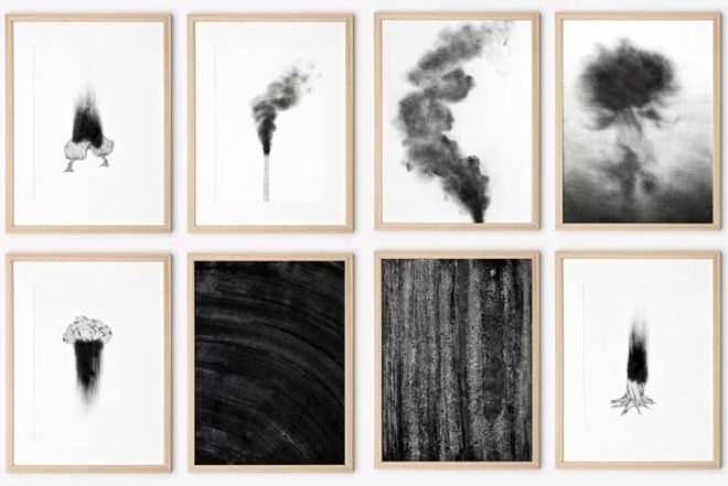 Formafantasma, Confrontations, Weil Am Rhein, Vitra Design Museum, Massimo Lunardon, Doris Wicki, Luisa Zanzani, Francesco Zorzi, charcoal, deforestation, CO2 emissions, Design Academy of Eindhoven, Green Products, Water Issues