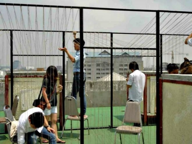 Kasetsart University Urban Farm, rooftop garden, green roof, Thailand, Bangkok Thailand, Faculty of Architecture, vegetable garden, outdoor gardening, urban garden, green space, biofacade, green vertical block, green mat