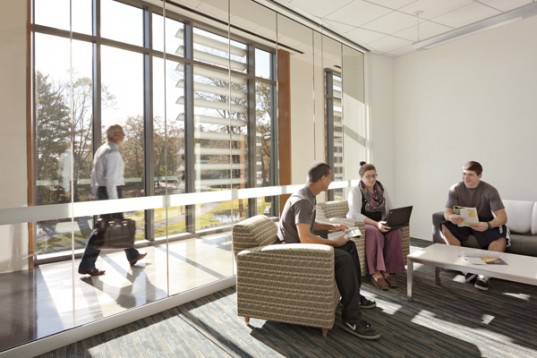 Mars Center for Science and Technology, Green building, green roof, LEED Gold, LEED, US Green Business Council, green design, green building, sustainable practices, interior lighting sensors, solar shading, wheaton college