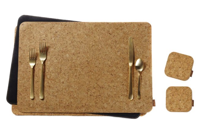 NYIGF; New York; New York City; Manhattan; New York International Gift Fair; gift fair; green products; sustainable design; green design; eco design; fair trade; ethical design; product design; 2012 NYIGF; cork fabric placement/coaster set; Bambu; cork fabric; natural materials
