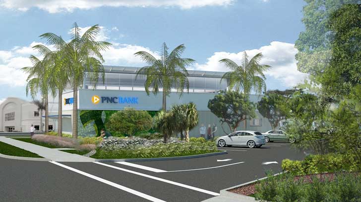 PNC Bank, net zero, net zero energy, bank branch, Fort Lauderdale, solar, daylight harvesting