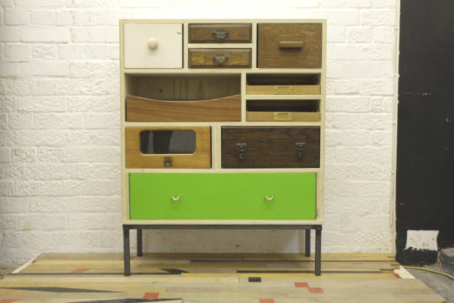 rupert blanchard, reclaimed furniture, green furniture, salvaged materials, London designer, salvaged drawers, eco cabinets, sustainable storage