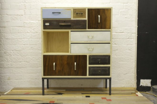 rupert blanchard, reclaimed furniture, green furniture, salvaged materials, London designer, salvaged drawers, eco cabinets, sustainable storage
