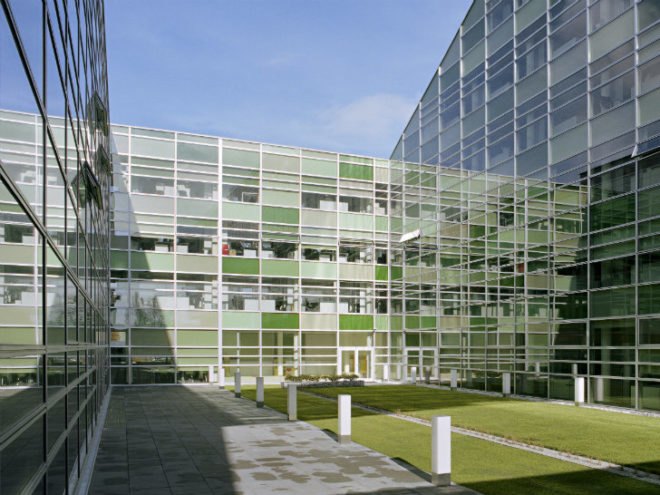 skc bratislava, strabag, slovakia, geothermal, erwin wurm, mhm architecture, eco office building