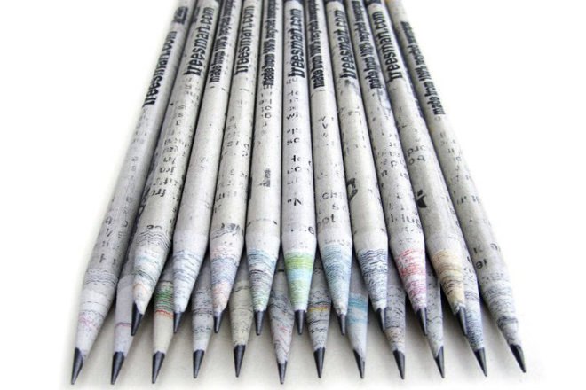 TreeSmart, pencils, recycled newspaper, recycled pencils, newspaper pencils, Treesmart pencils