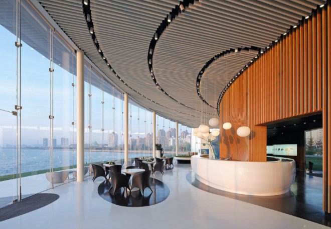 Weihai Pavilion, Make Architects, pavilion, china, solar passive design, bamboo,