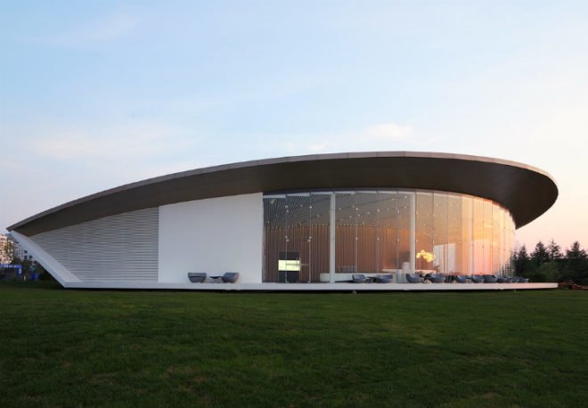 Weihai Pavilion, Make Architects, pavilion, china, solar passive design, bamboo,