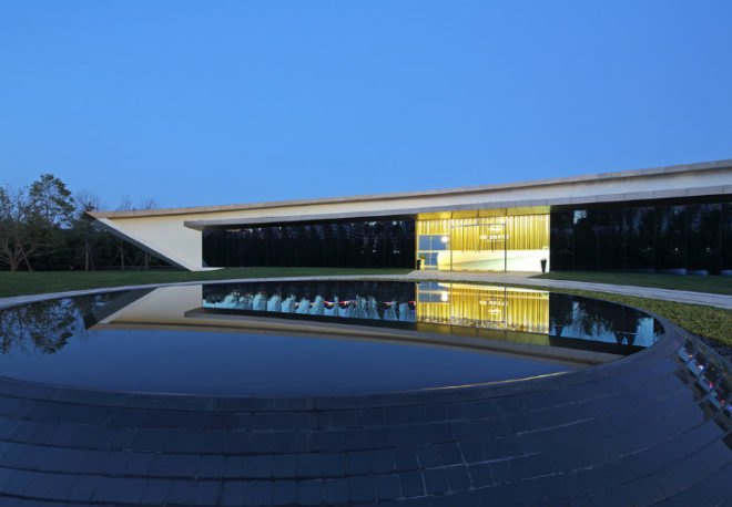 Weihai Pavilion, Make Architects, pavilion, china, solar passive design, bamboo,