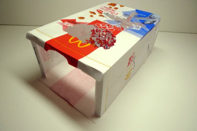 green design, eco design, sustainable design, David B. Smith Gallery, recycle art, Denver art galleries, McDonald's, McDonald's art, paper art, Yuken Teruya, recycled art, paper bag art, Notice-Forest: What Victory Tastes Like