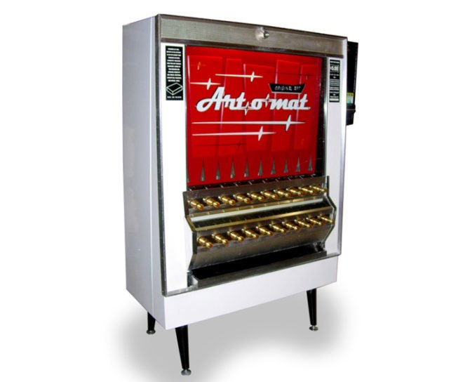 Clark Whittington, Art-O-Mat, cigarettes, cigarette vending machine, vintage, industrial design, North Carolina, Artists In Cellophane
