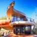 Robert Harvey Oshatz, architecture, natural materials, lakeside home, Wisconsin, curvilinear design, stone, green building, sustainable building, nature materials, eco-design, sustainable design, Chenequa Residence