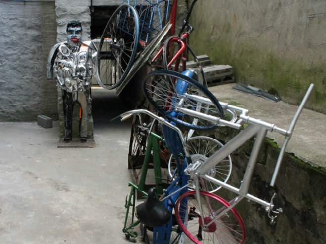 green, green art, green art nyc, green design, eco design, sustainable design, eco art, sustainable art, eco art nyc, sustainable art nyc, art nyc, art news nyc, recycled art, recycled art nyc, recycled materials, chris marche, bicycles, recycled bicycles, welding, welding art, bronx, bronx nyc, bronx art, outdoor art