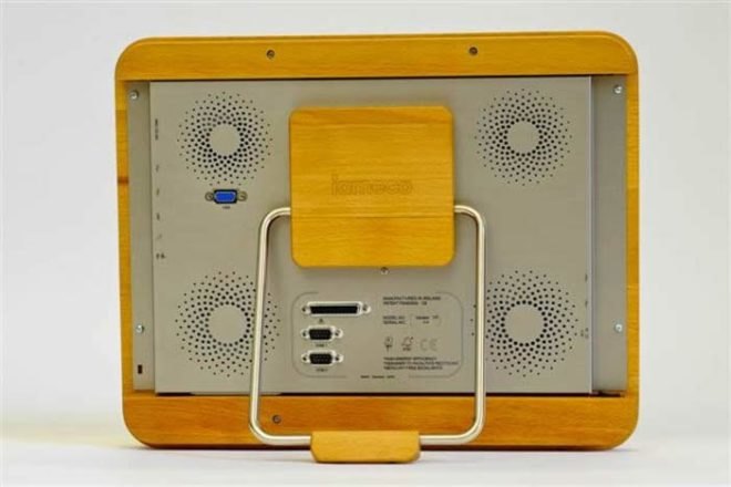 iameco, computer, wood frame, recyclable, efficient, pc, micropro, back