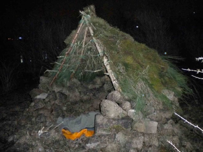 kevin langan, survival shelter, scotland, natural resources, 100 wild huts, hut, blog