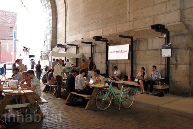 Loosecube, DUMBO archway office, work under the manhattan bridge, co working nyc, co working brooklyn, free office space nyc, free office space brooklyn