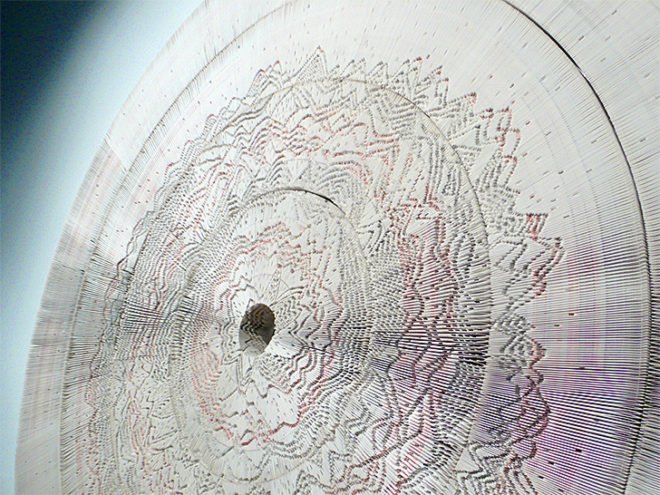 mia liu, recycled guggenheim ticket art, admission tickets, paper, sculpture, modern art