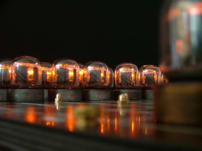 nixie chess, recycled, vintage, nixie tube, chessboard, chess, lasermad, tony, sustainable design, green design, recycled materials, green lighting