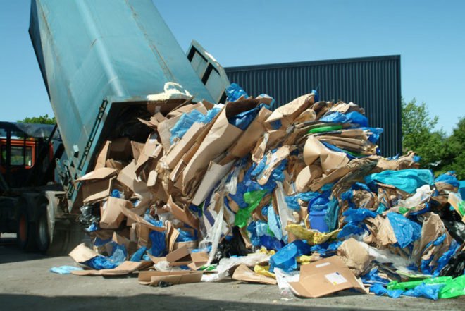 recycled packaging, recycling, recycled cardboard, recycled plastic, landfill